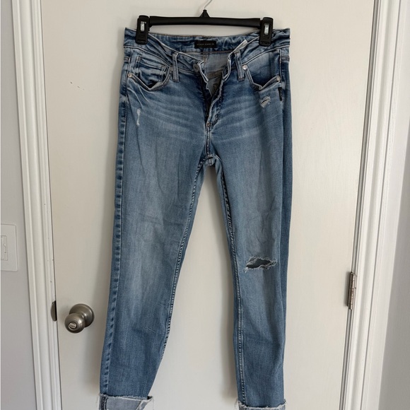 Silver Jeans Women's Light Blue Cropped Jeans - Picture 1 of 2